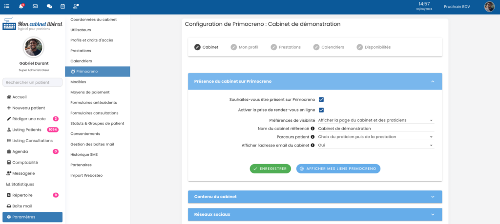 Configuration-prise-rendez-vous-en-ligne-afficher-cabinet-sur-primocreno